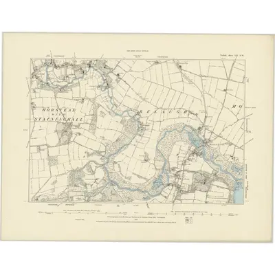 1881 Map of Norfolk LII.NW, 1887 Print