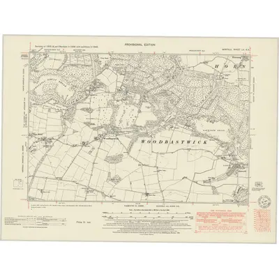 1946 Map of Norfolk LII.SE, 1951 Print