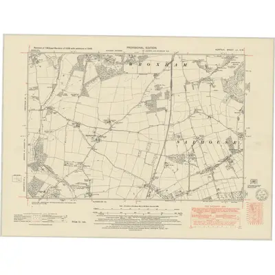 1946 Map of Norfolk LII.SW, 1951 Print