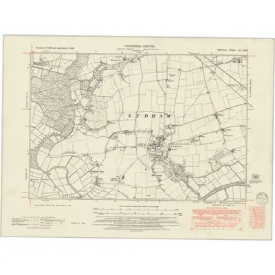 1946 Map of Norfolk LIII.NW, 1950 Print