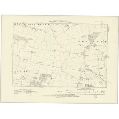 1905 Map of Norfolk LIII.SE, 1907 Print