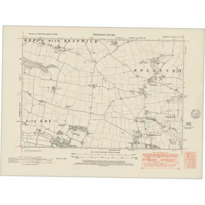 1946 Map of Norfolk LIII.SE, 1951 Print