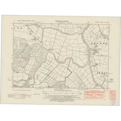 1946 Map of Norfolk LIII.SW, 1950 Print