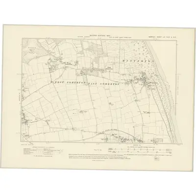 1905 Map of Norfolk LIV.NE & NW, 1907 Print