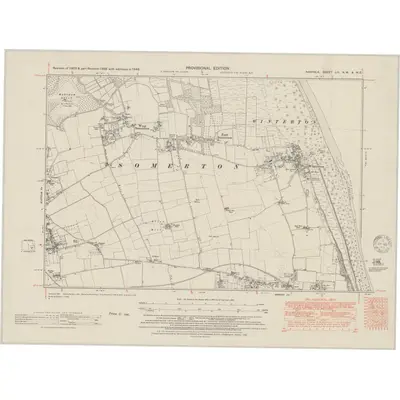 1946 Map of Norfolk LIV.NE & NW, 1951 Print