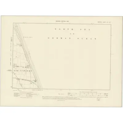 1905 Map of Norfolk LIV.SE, 1907 Print