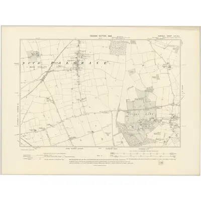 1904 Map of Norfolk LIX.NE, 1906 Print
