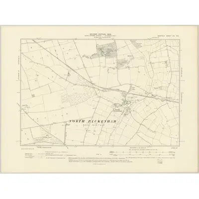 1904 Map of Norfolk LIX.SE, 1906 Print