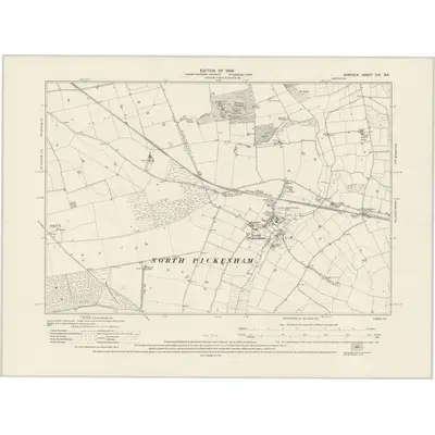 1926 Map of Norfolk LIX.SE, 1929 Print