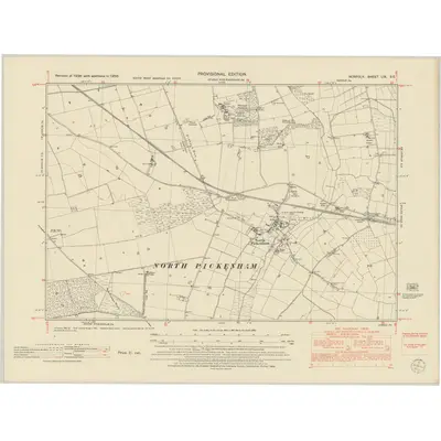 1950 Map of Norfolk LIX.SE, 1952 Print