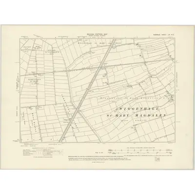 1904 Map of Norfolk LVI.NE, 1907 Print