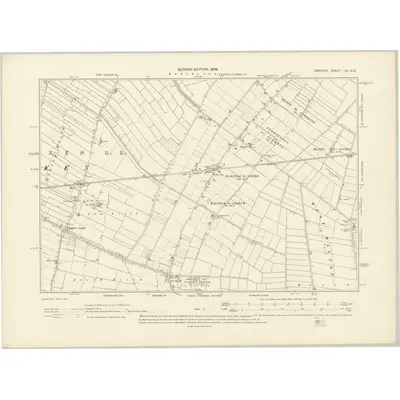 1904 Map of Norfolk LVI.NW, 1906 Print