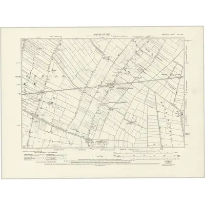 1925 Map of Norfolk LVI.NW, 1927 Print