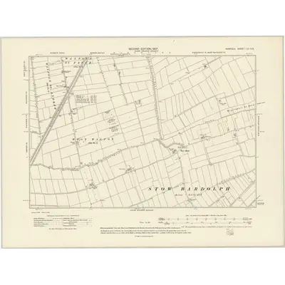 1904 Map of Norfolk LVI.SE, 1907 Print