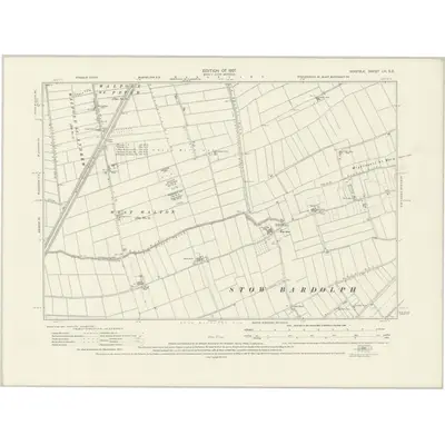 1925 Map of Norfolk LVI.SE, 1927 Print