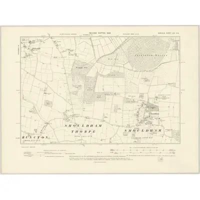 1904 Map of Norfolk LVII.NE, 1906 Print