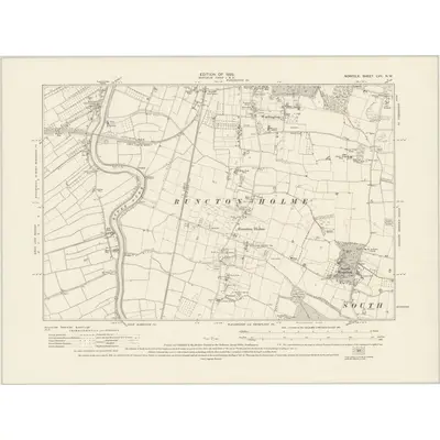 1927 Map of Norfolk LVII.NW, 1929 Print