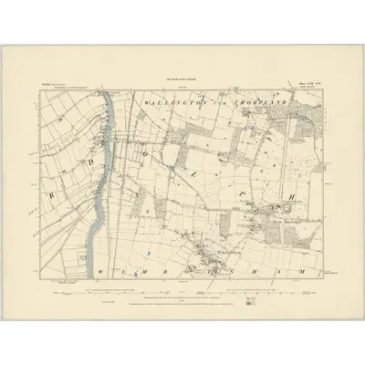 1884 Map of Norfolk LVII.SW, 1885 Print