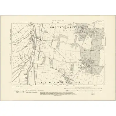 1904 Map of Norfolk LVII.SW, 1906 Print
