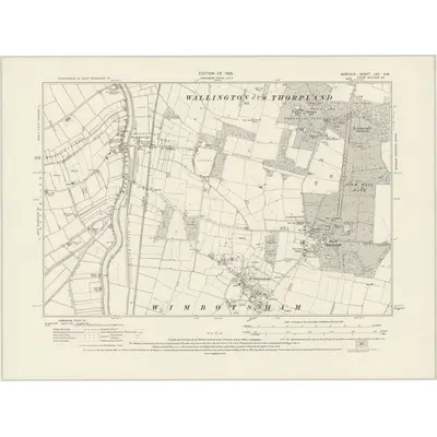 1927 Map of Norfolk LVII.SW, 1929 Print