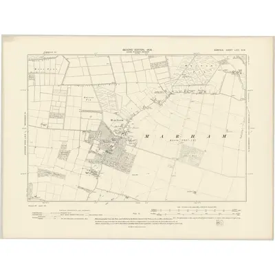 1904 Map of Norfolk LVIII.NW, 1906 Print