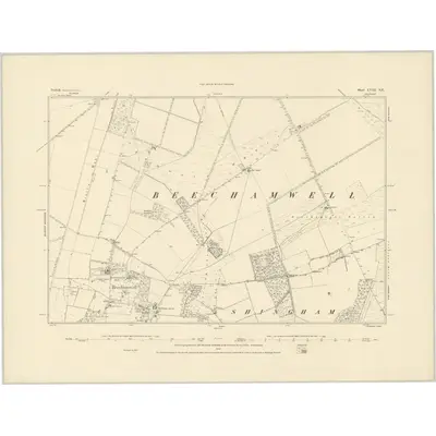 1883 Map of Norfolk LVIII.SE, 1884 Print