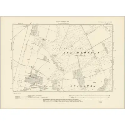1904 Map of Norfolk LVIII.SE, 1906 Print