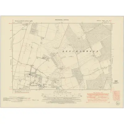 1950 Map of Norfolk LVIII.SE, 1952 Print