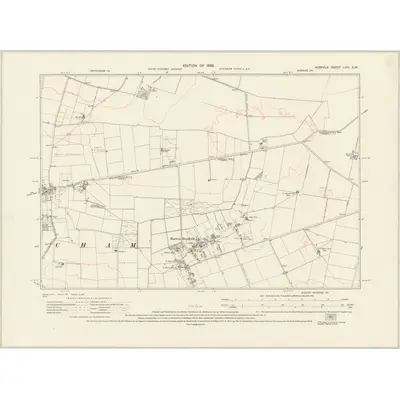 1926 Map of Norfolk LVIII.SW, 1929 Print