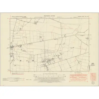 1950 Map of Norfolk LVIII.SW, 1952 Print