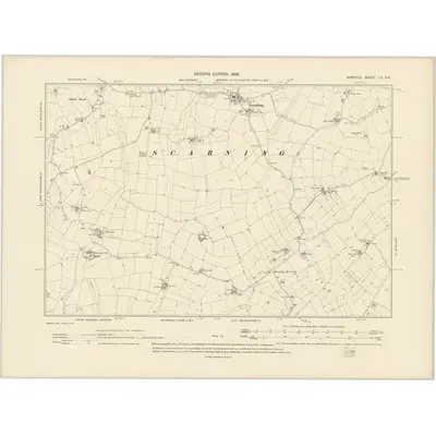 1904 Map of Norfolk LX.NE, 1906 Print