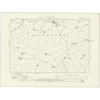 1926 Map of Norfolk LX.NE, 1929 Print