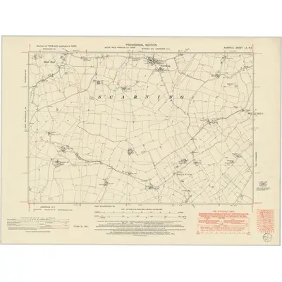 1950 Map of Norfolk LX.NE, 1952 Print