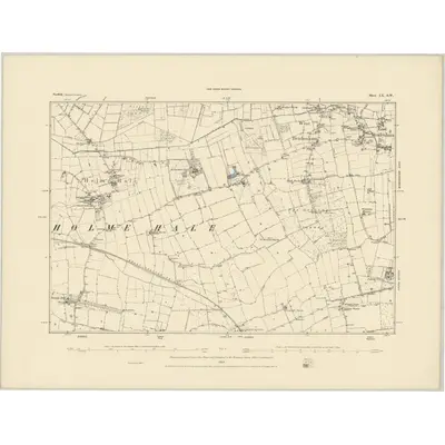 1882 Map of Norfolk LX.SW, 1884 Print