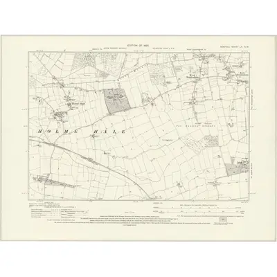 1926 Map of Norfolk LX.SW, 1929 Print