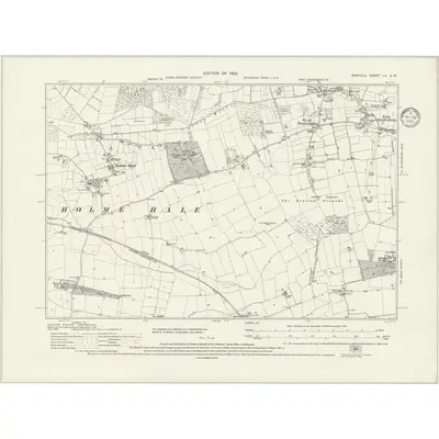 1926 Map of Norfolk LX.SW, 1936 Print