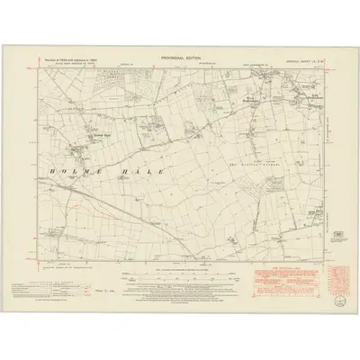 1950 Map of Norfolk LX.SW, 1952 Print