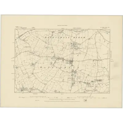 1882 Map of Norfolk LXI.NE, 1886 Print