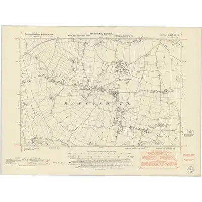 1950 Map of Norfolk LXI.NE, 1952 Print