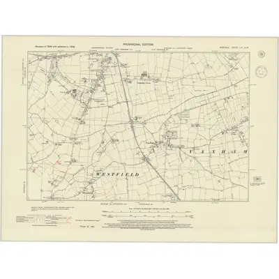 1938 Map of Norfolk LXI.NW, 1944 Print
