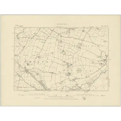 1881 Map of Norfolk LXI.SE, 1885 Print