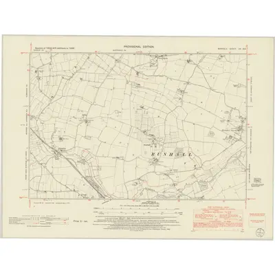 1950 Map of Norfolk LXI.SE, 1952 Print