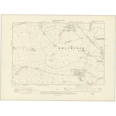 1905 Map of Norfolk LXI.SW, 1907 Print