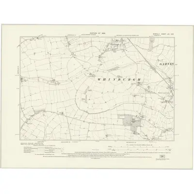 1926 Map of Norfolk LXI.SW, 1929 Print
