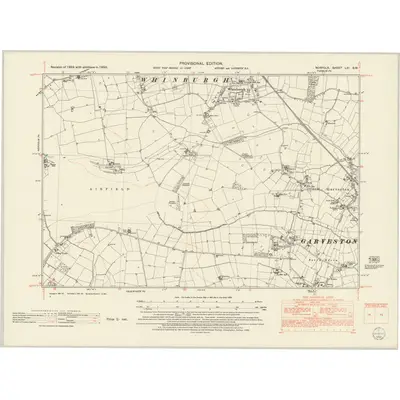1950 Map of Norfolk LXI.SW, 1952 Print