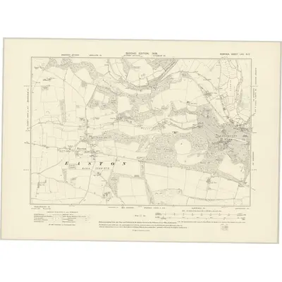 1905 Map of Norfolk LXII.NE, 1908 Print