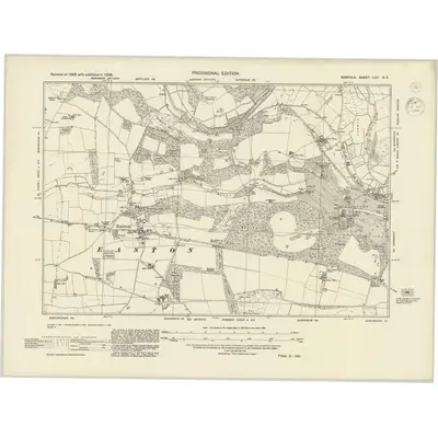 1938 Map of Norfolk LXII.NE, 1944 Print