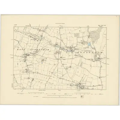 1881 Map of Norfolk LXII.NW, 1885 Print