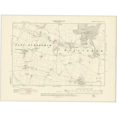1905 Map of Norfolk LXII.NW, 1907 Print