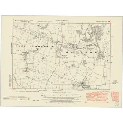 1950 Map of Norfolk LXII.NW, 1952 Print